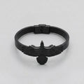 Dark Wings Gothic Raven Leather Wrap Bracelet