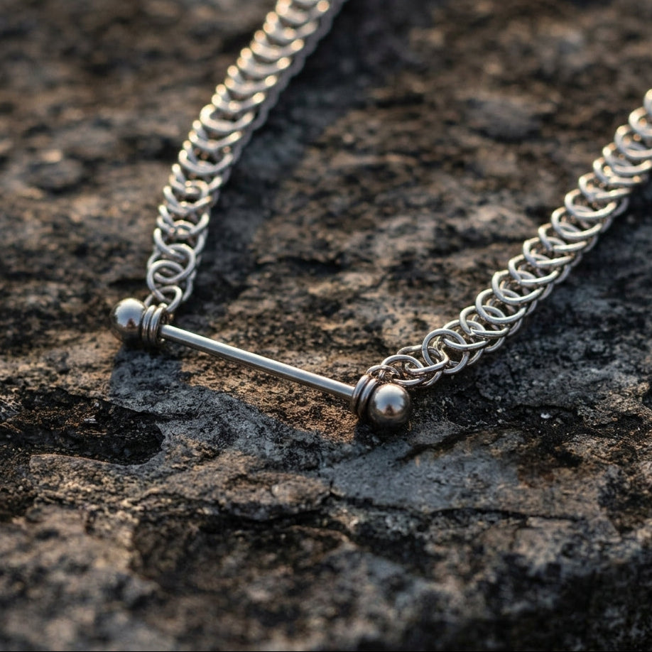Industrial Barbell Chainmail Choker