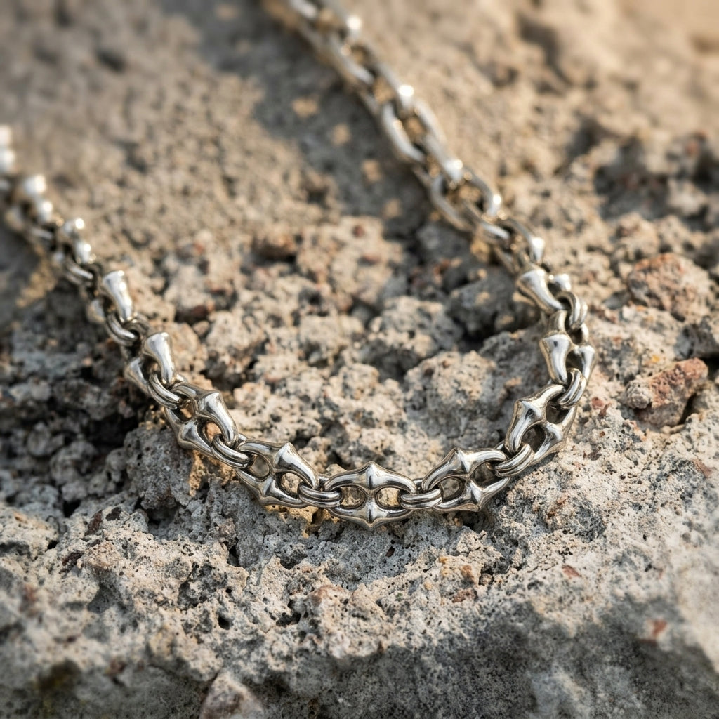 Gothic Spiked Cross Link Chunky Chain Choker Necklace