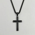 Bold Black Cross Pendant Necklace