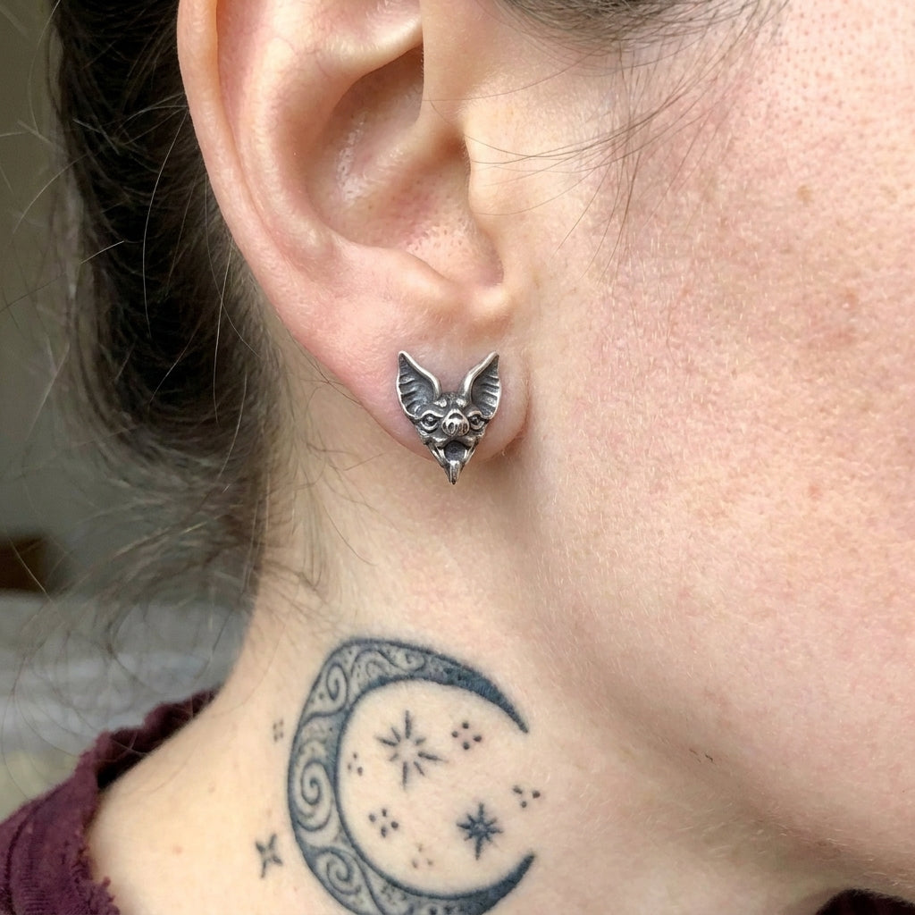 Mystic Bat Stud Earrings