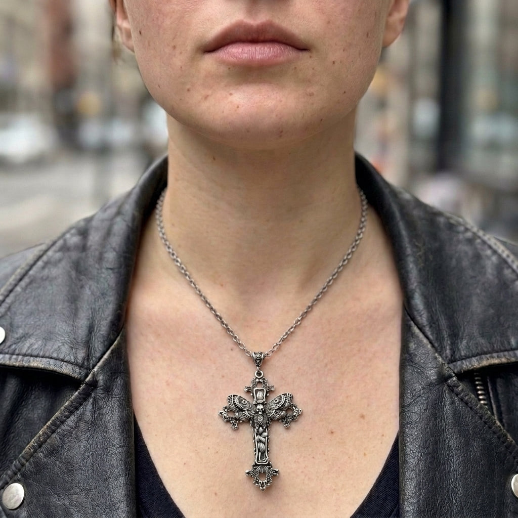 Death wing Cross Necklace