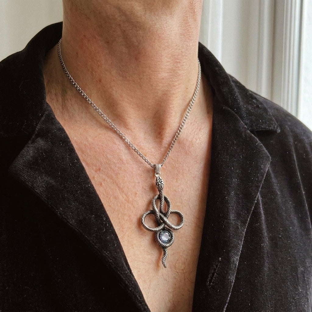 Serpent Knot Gem Necklace