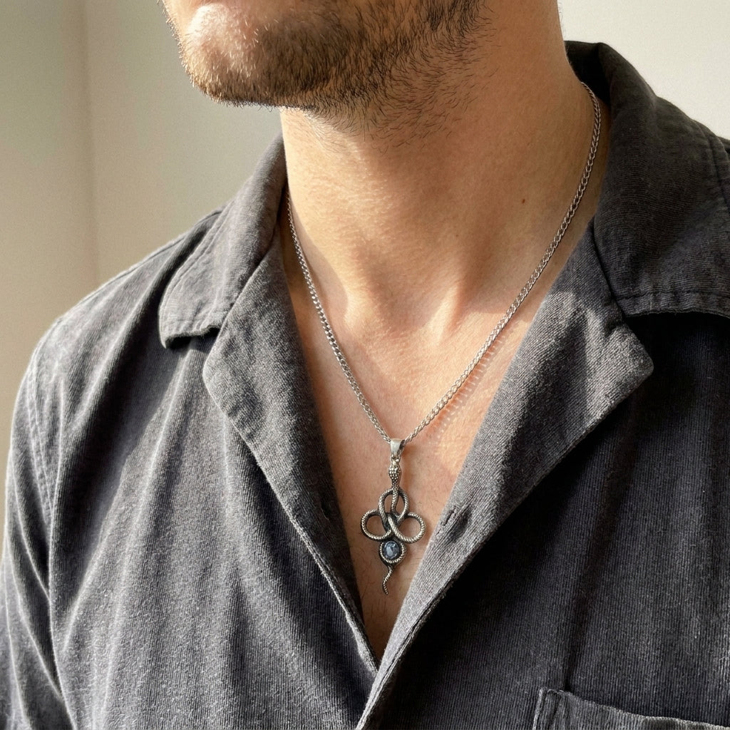 Serpent Knot Gem Necklace