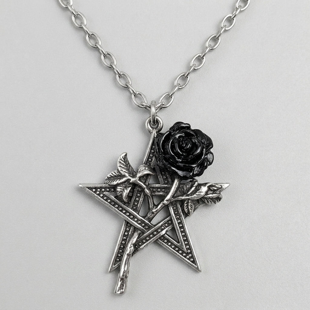 Dark Magic Rose Necklace