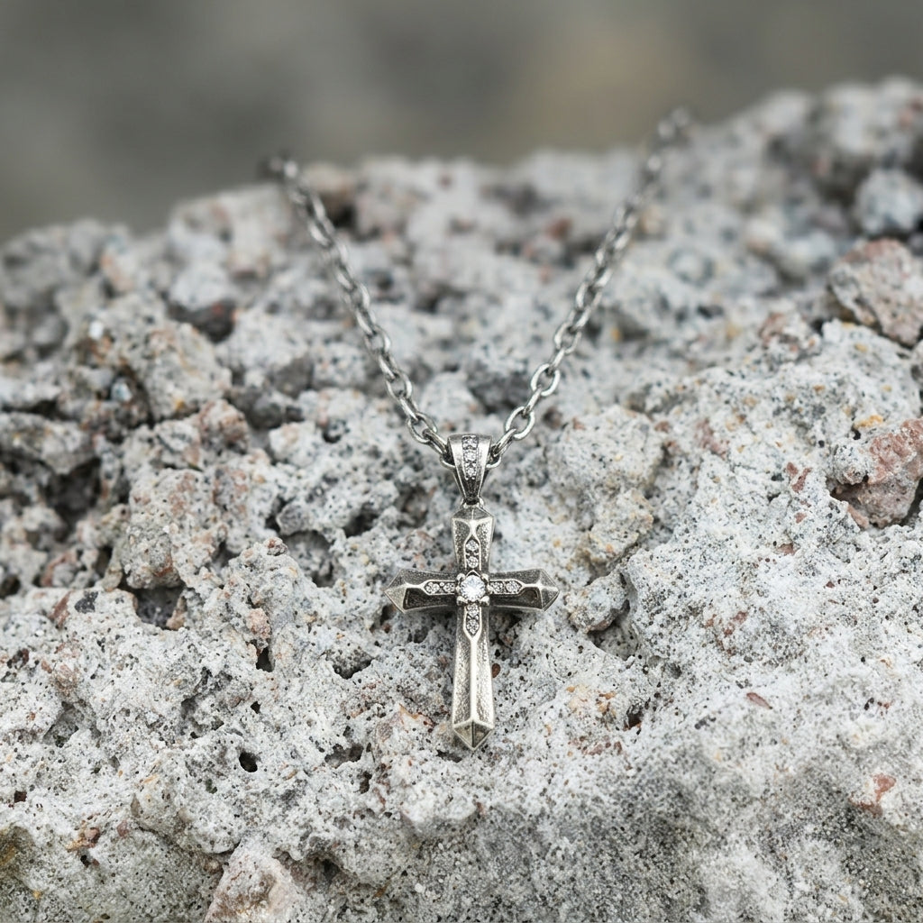 Pave Cross Pendant Necklace