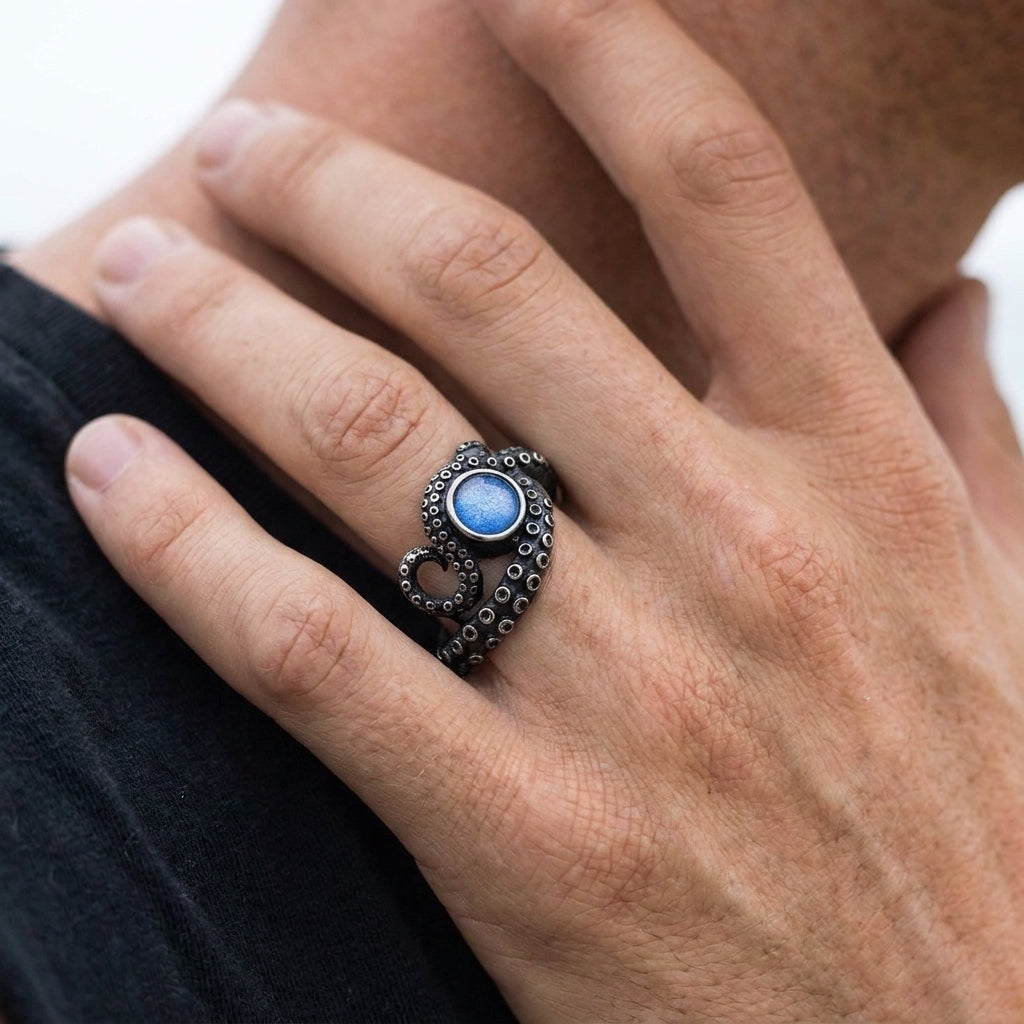 Moonstone Octopus Tentacle Ring