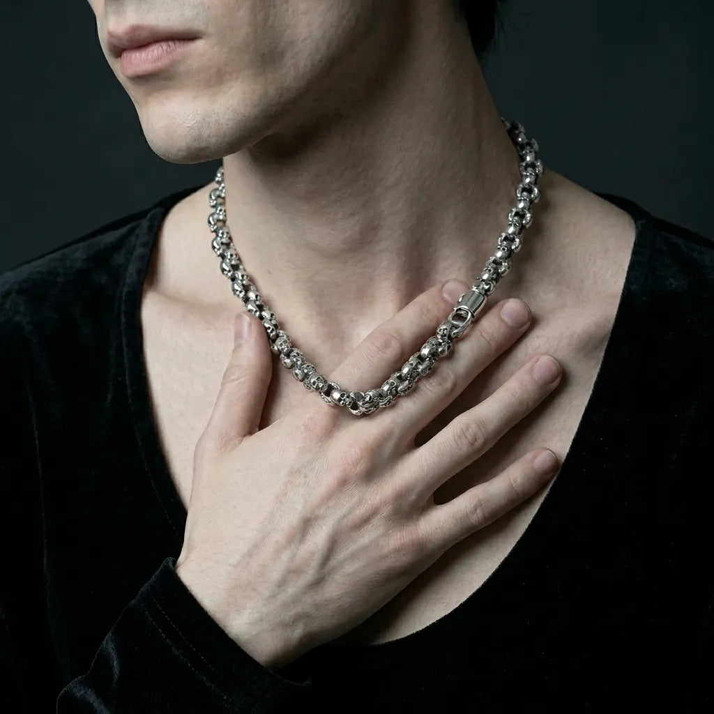 Memento Mori Skull Chain Necklace