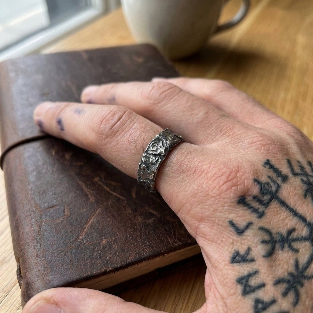 Runic Rose Band Ring