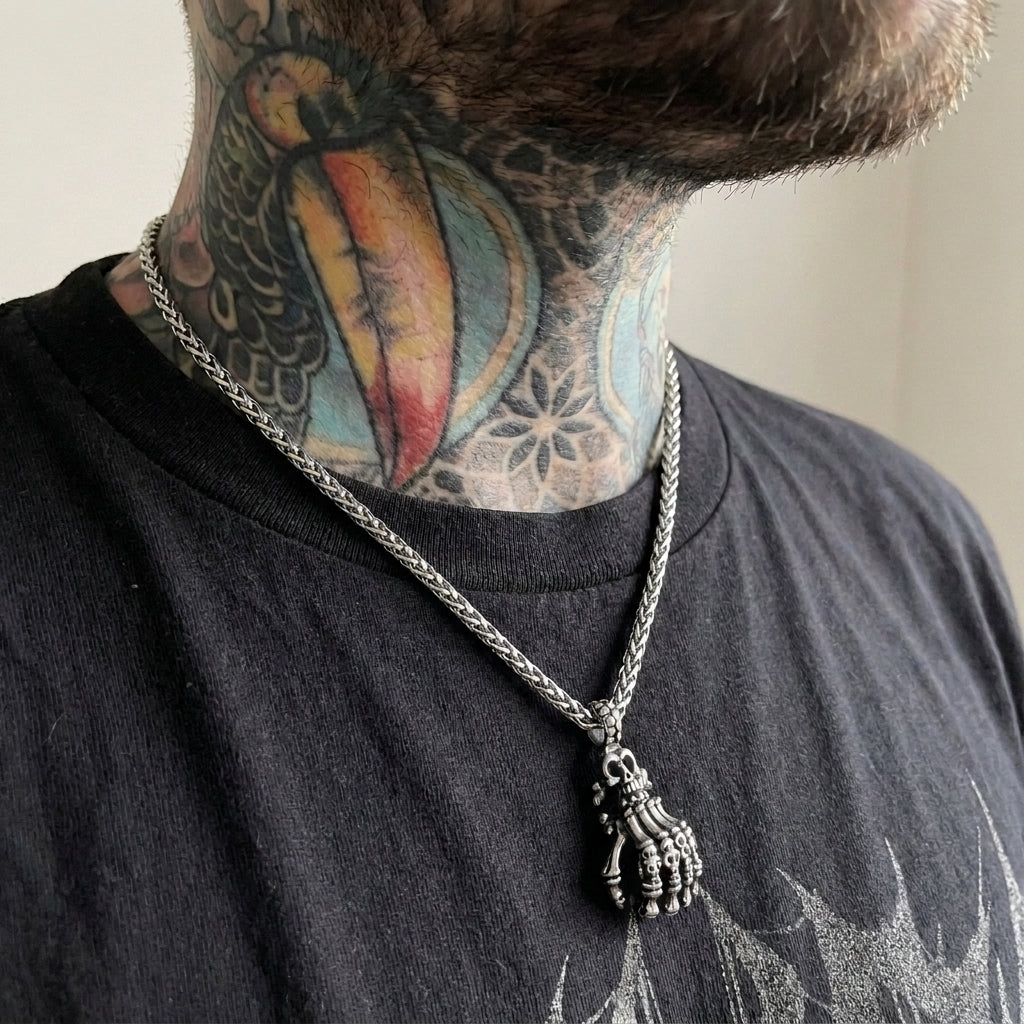 Skeleton Hand Pendant Necklace