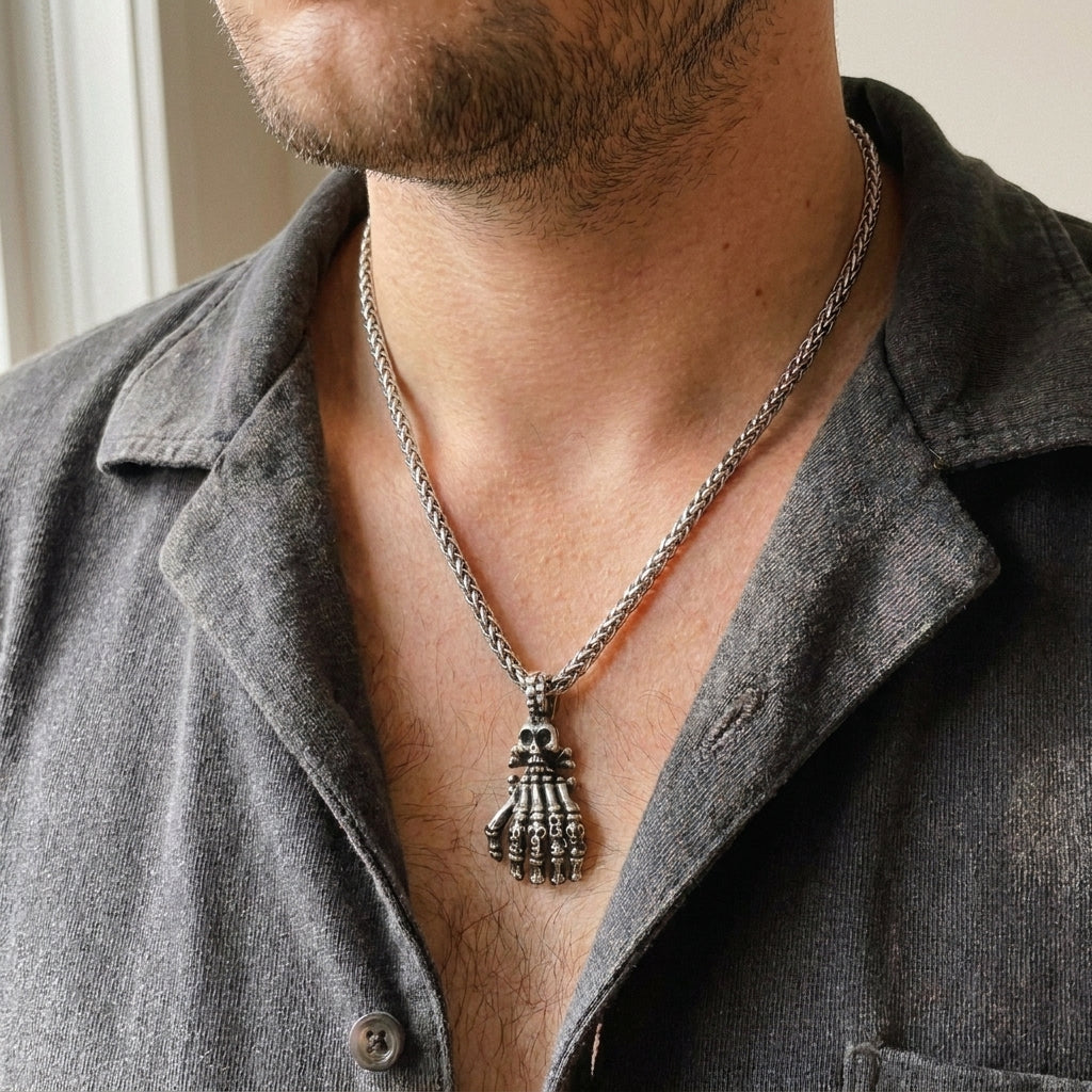 Skeleton Hand Pendant Necklace