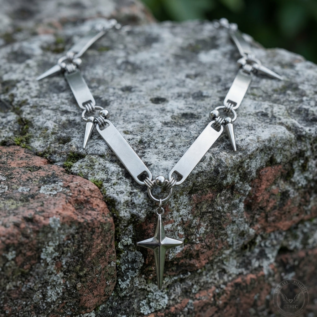 Ketting met sterhanger en staaf met spikes