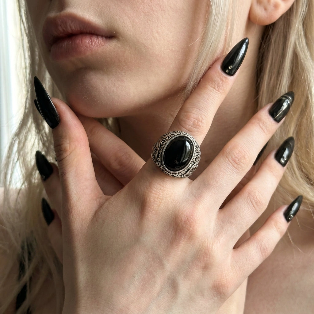 Black Onyx Statement Ring