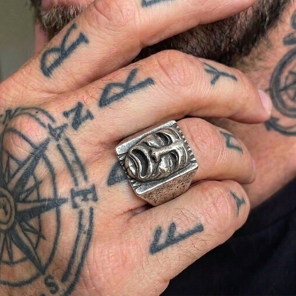 Tragedy Theatre Mask Statement Ring