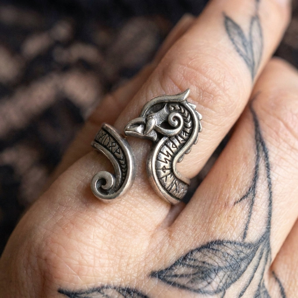 Norse Raven Dark Omen Ring