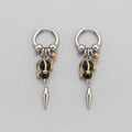 Onyx & Gold Bead Spike Earrings