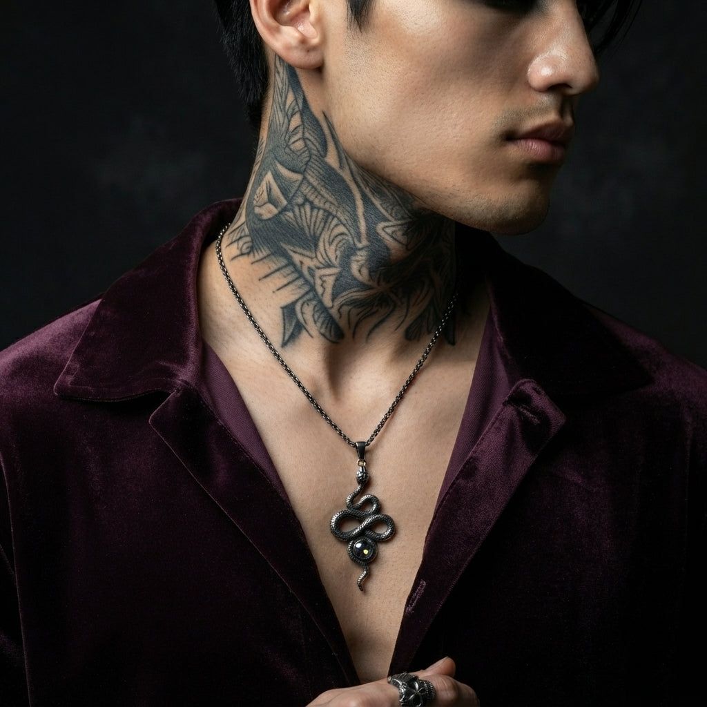 Serpent Knot Gem Necklace