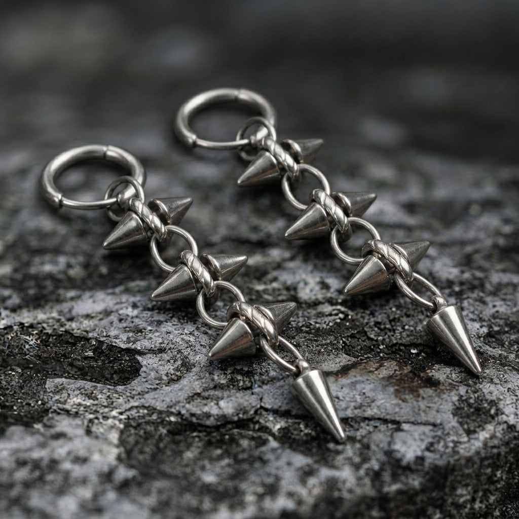 Triple Spike Drop Earrings
