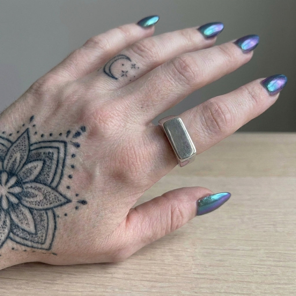 Polished Rectangle Signet Ring