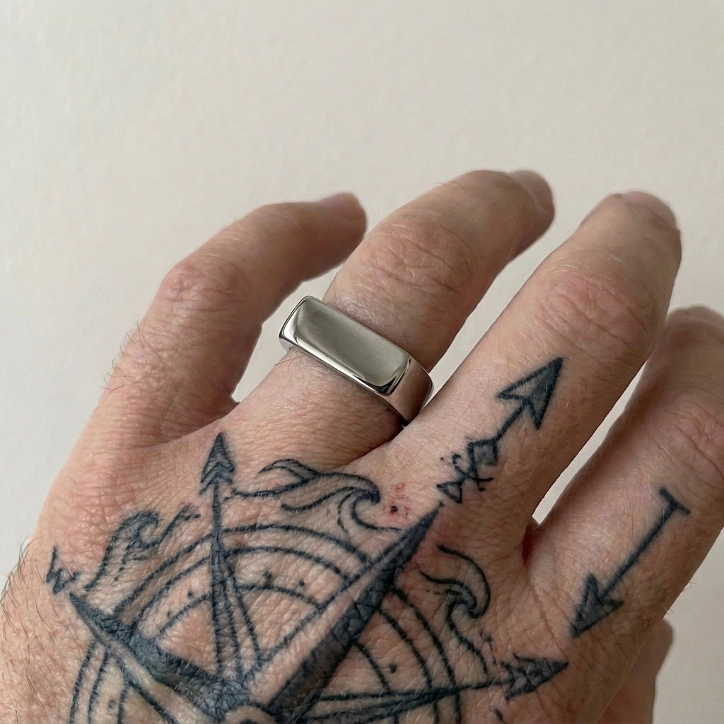 Polished Rectangle Signet Ring
