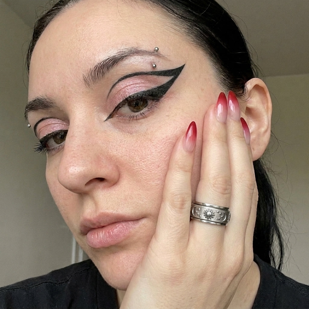 Sun & Crescent Moon Spinner Ring