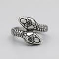 Double-Headed Serpent Coil Wrap Ring