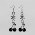 Barbed Wire Black Cherry Drop Earrings