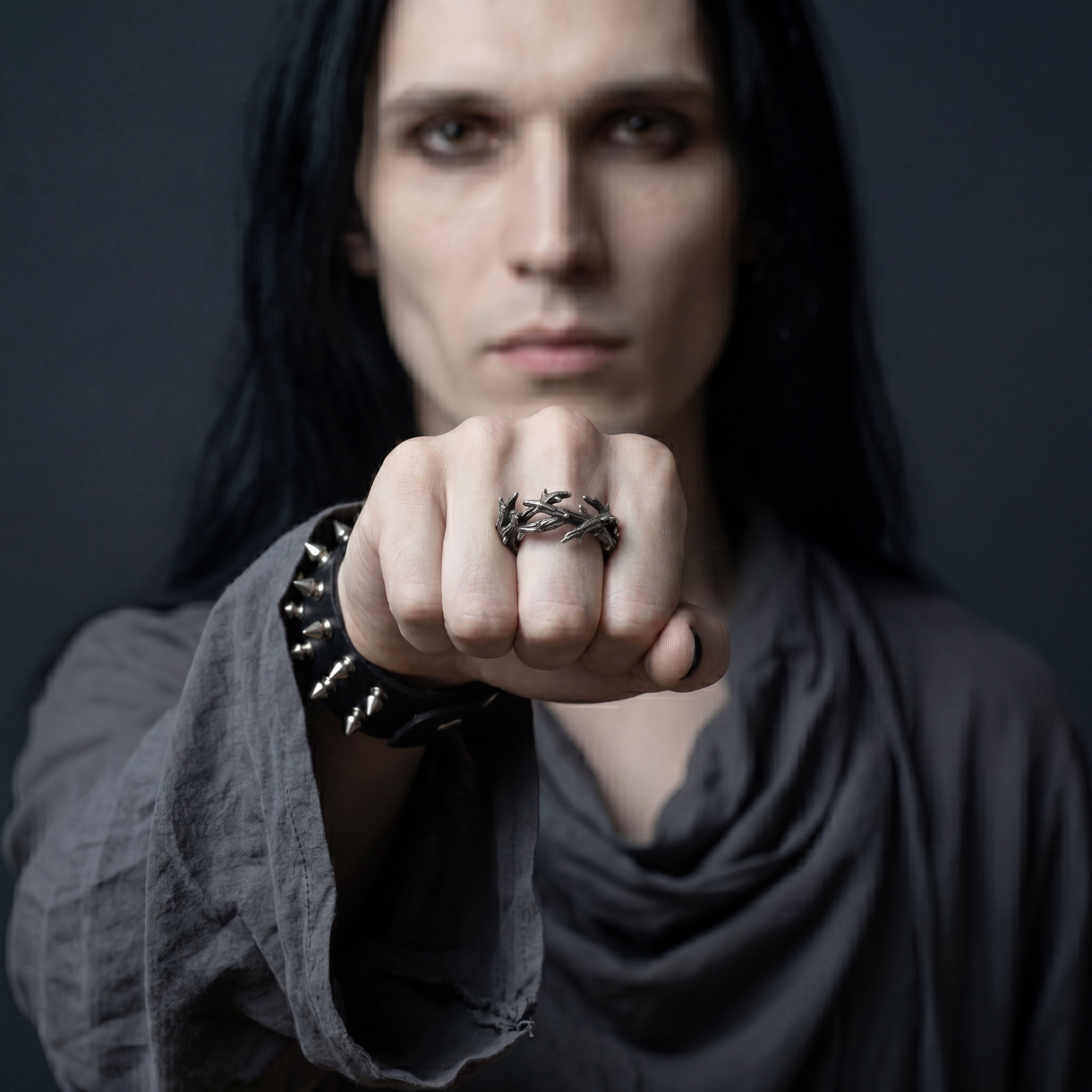 Gothic Thorn Vine Wrap Ring