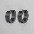 Matte Black Stainless Steel Wide Hoop Earrings