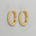Gold Plated Crystal Pavé Hoop Earrings