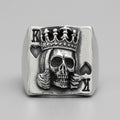 King of Spades Skull Playing Card Statement Ring
