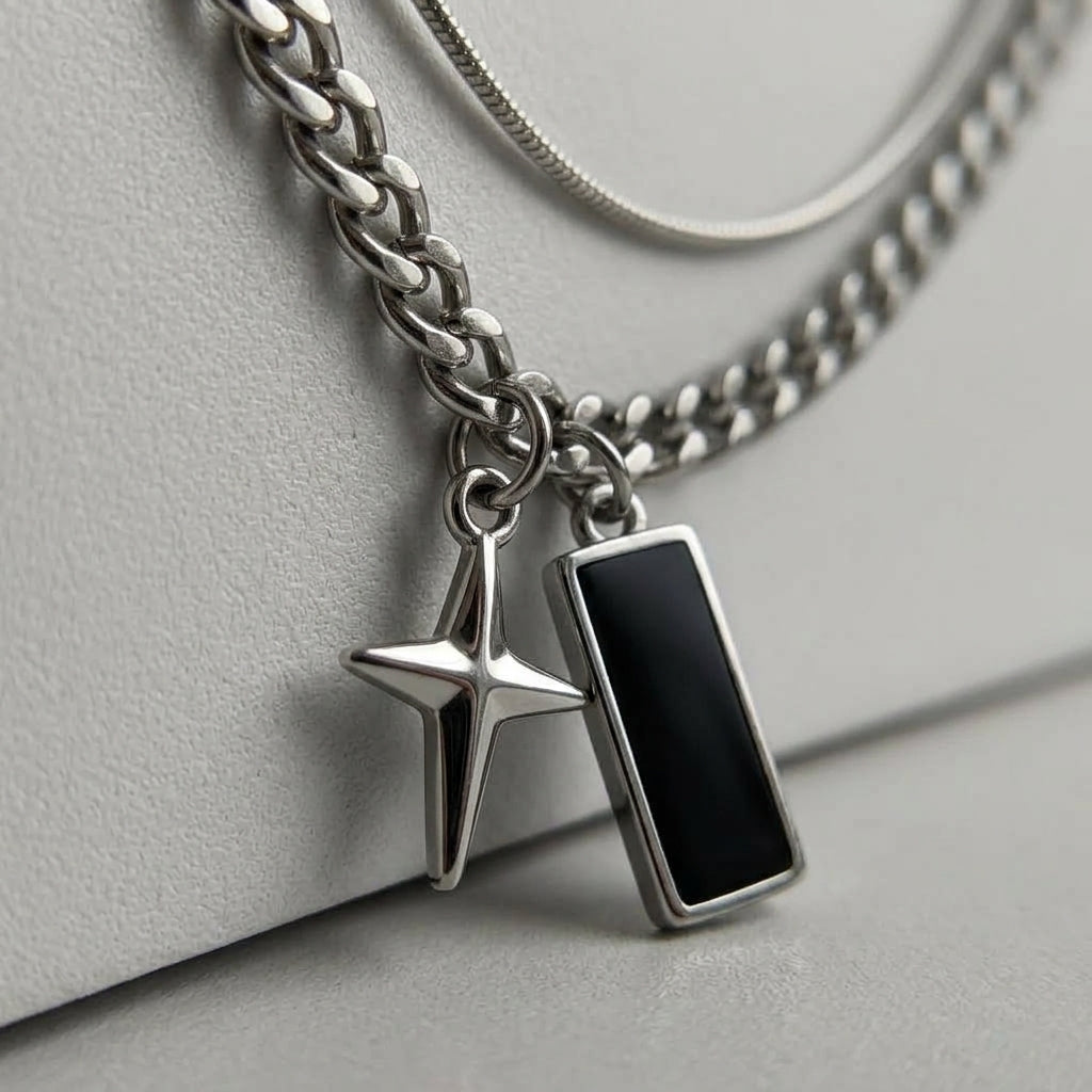 Layered Star & Bar Necklace