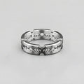 Serrated Blade Cut-Out Silver Band Ring
