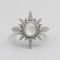 Crystal North Star Spike Solitaire Ring