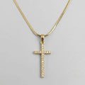 Gold Full Pavé Crystal Cross Snake Chain Necklace