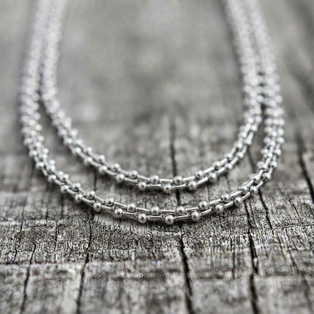 Double Strand Ball & Bar Necklace