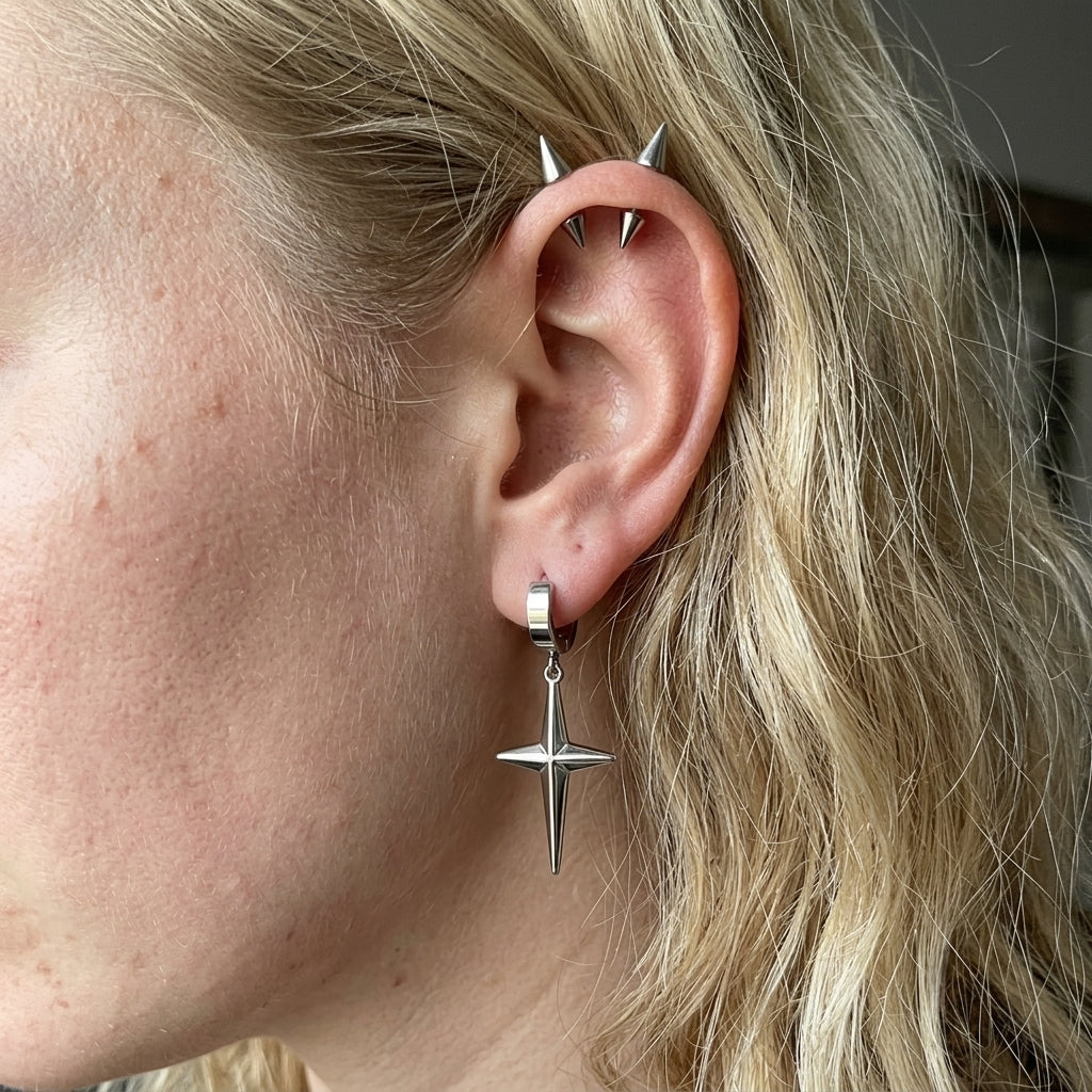 Razor Star Earrings