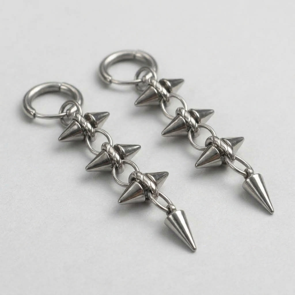 Triple Spike Drop Earrings