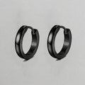 Black Stainless Steel Huggie Hoop Earrings