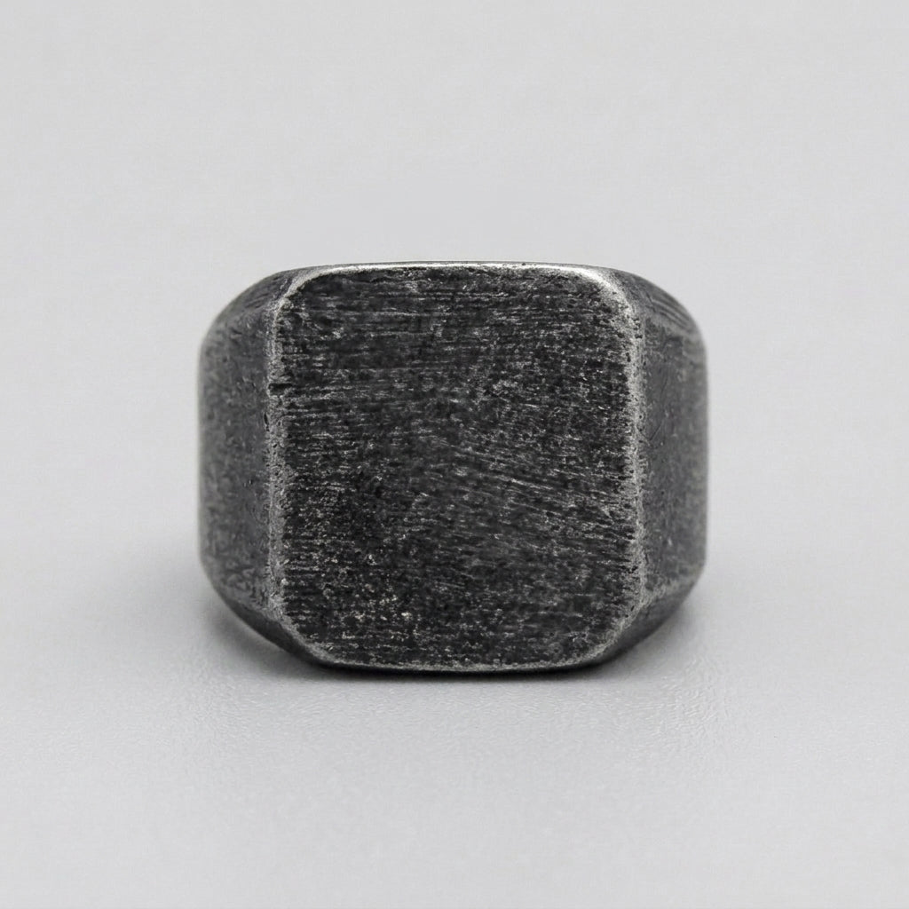 Minimalist Grunge Signet Ring