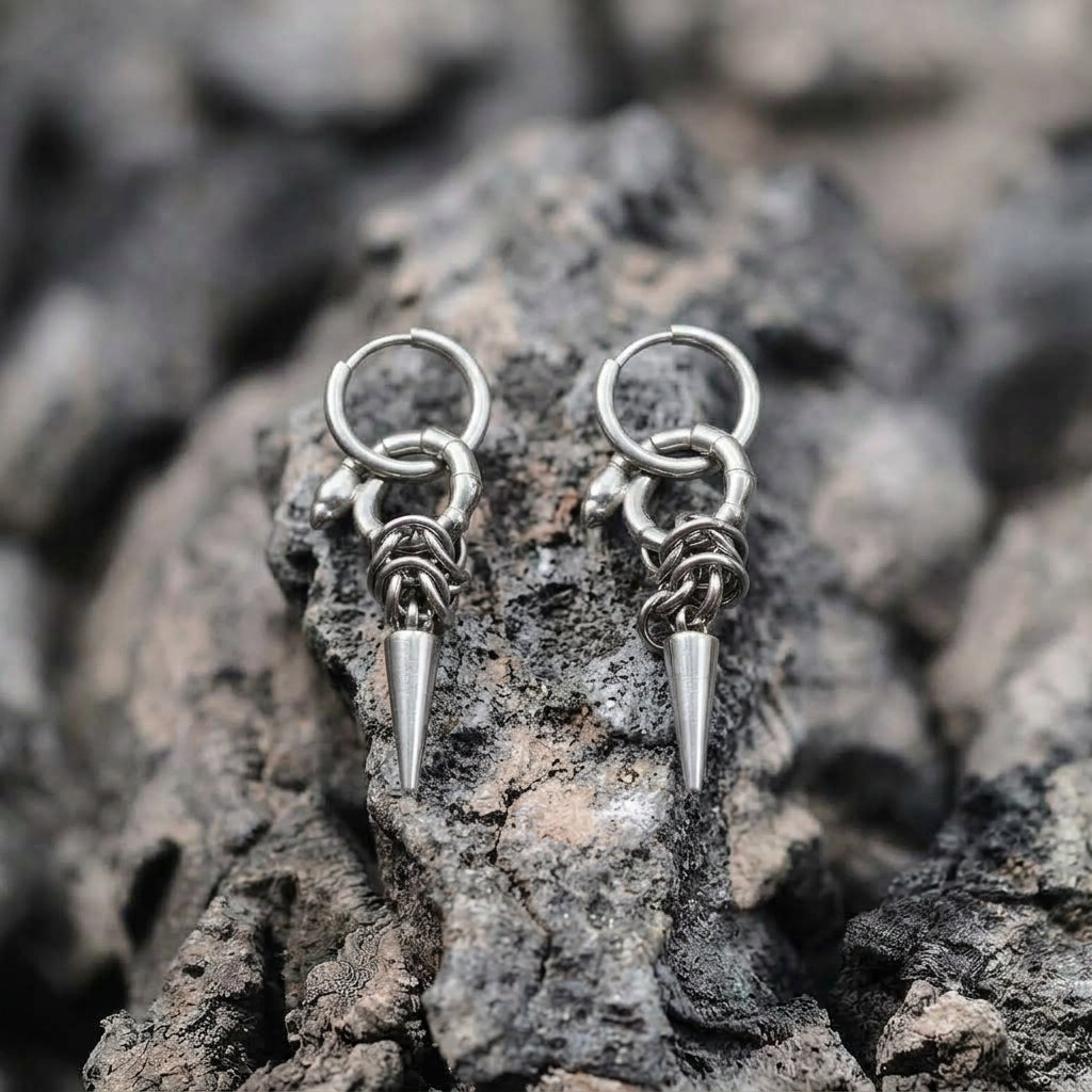 Knotted Spike Drop Earrings