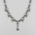 Red Crystal Winged Heart Byzantine Barbell Necklace