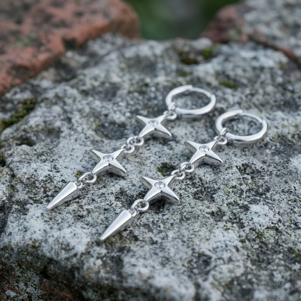 Star Spike Drop Earrings