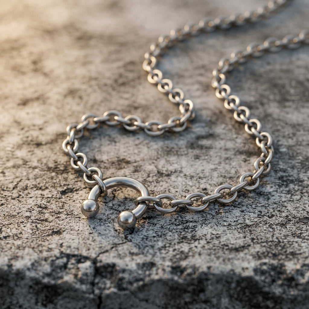 Horseshoe Barbell Chainmail Choker