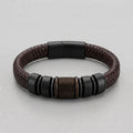 Textured Bead Braided Leather Bracelet