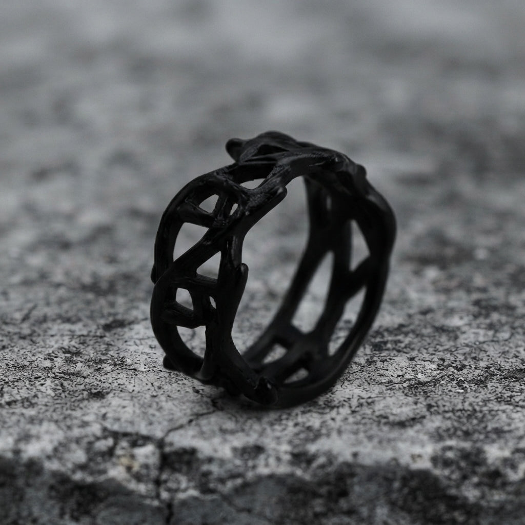 Gothic Black Interlocking Ring