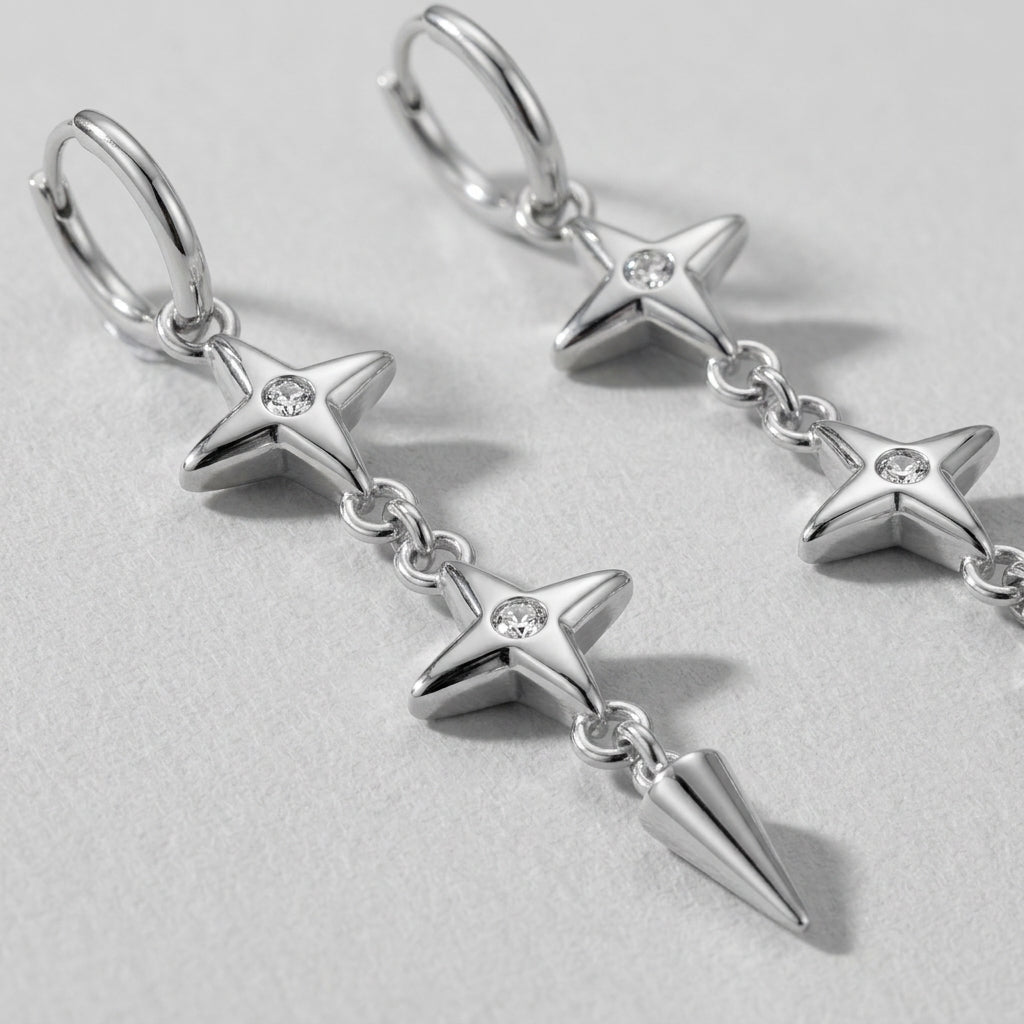 Star Spike Drop Earrings