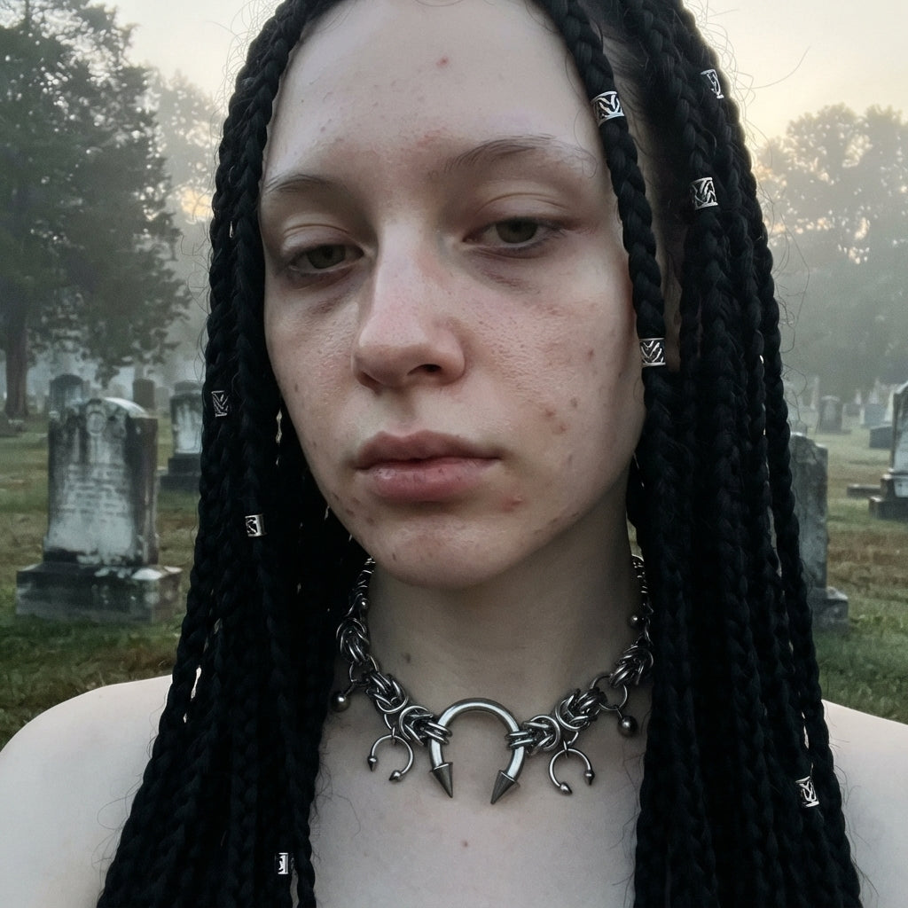 Horseshoe Spike Barbell Byzantine Chainmaille Choker Necklace
