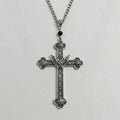 Gothic Bat Filigree Cross Pendant Necklace
