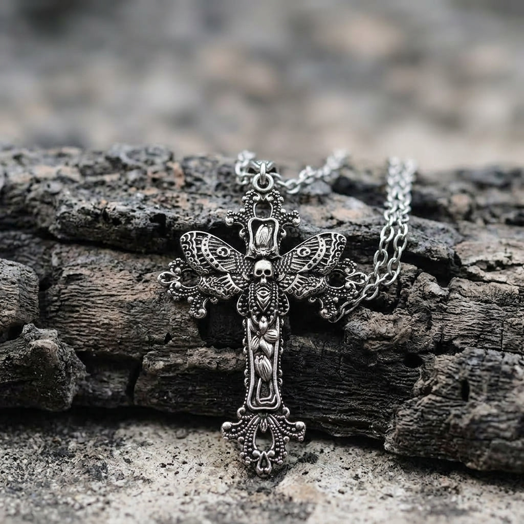 Death wing Cross Necklace